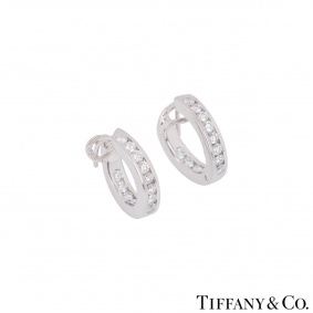 Tiffany & Co. Platinum Diamond Hoop Earrings